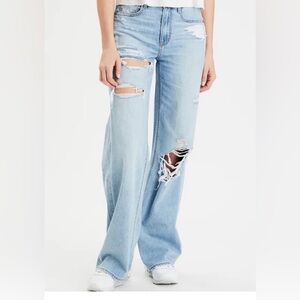 AMERICAN EAGLE SKATER JEANS DISTRESSED DESTROYED - SIZE 8 Short